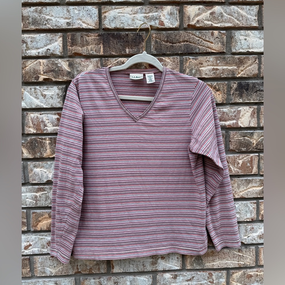 L.L. Bean Classic Striped Long Sleeve Tee Women’s Medium EUC